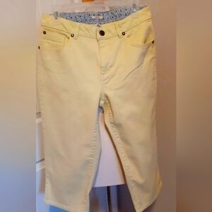 Izod Beautiful Yellow Cropped Pants Sz 10 #0204